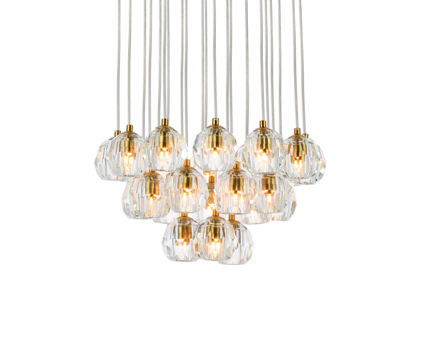 24 Light Pendant from the Eren collection in Gold finish