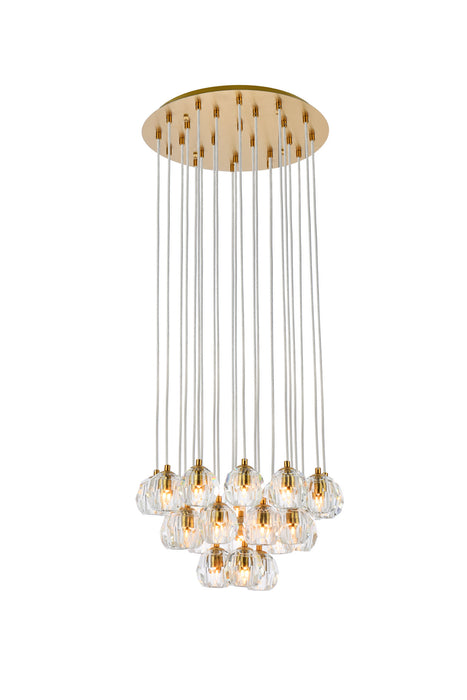 24 Light Pendant from the Eren collection in Gold finish