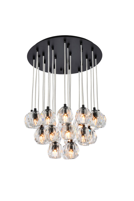 24 Light Pendant from the Eren collection in Black finish