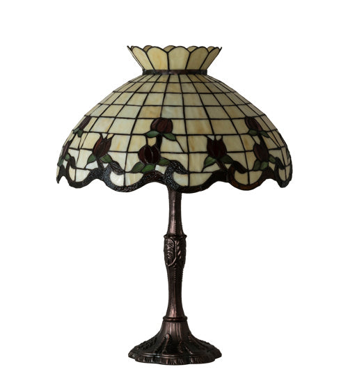 Three Light Table Lamp from the Roseborder collection in Mahogany Bronze finish