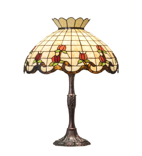 Three Light Table Lamp from the Roseborder collection in Mahogany Bronze finish