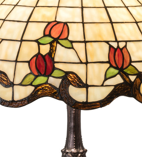 Three Light Table Lamp from the Roseborder collection in Mahogany Bronze finish