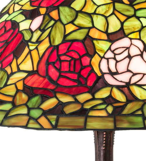 Three Light Table Lamp from the Tiffany Rosebush collection in Mahogany Bronze finish