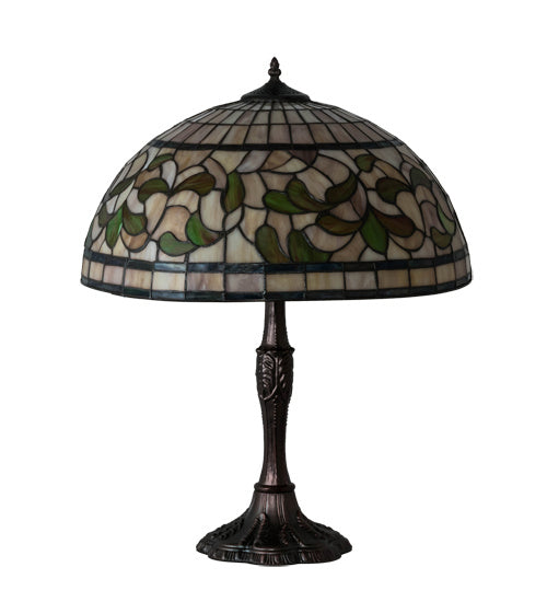 Three Light Table Lamp from the Tiffany Turning Leaf collection in Mahogany Bronze finish