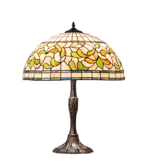 Three Light Table Lamp from the Tiffany Turning Leaf collection in Mahogany Bronze finish