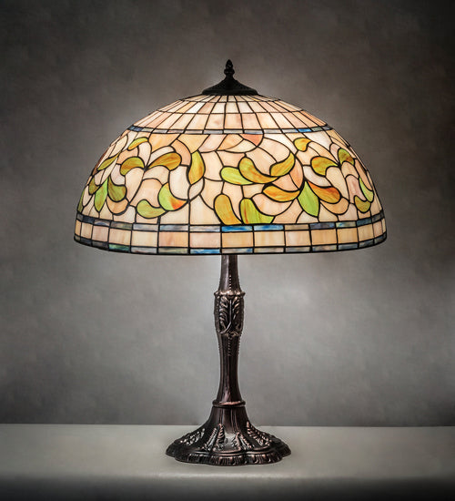 Three Light Table Lamp from the Tiffany Turning Leaf collection in Mahogany Bronze finish