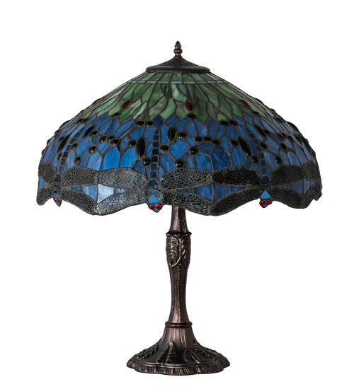 Three Light Table Lamp from the Tiffany Hanginghead Dragonfly collection in Mahogany Bronze finish