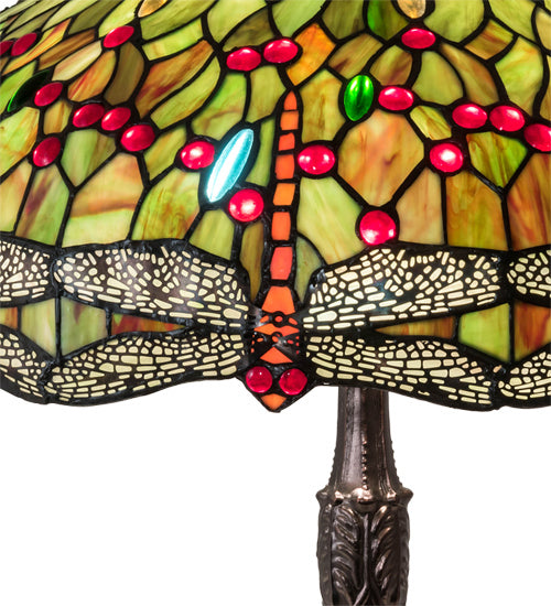 Three Light Table Lamp from the Tiffany Hanginghead Dragonfly collection in Mahogany Bronze finish