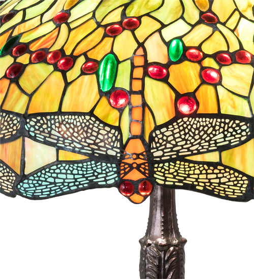 Three Light Table Lamp from the Tiffany Hanginghead Dragonfly collection in Mahogany Bronze finish