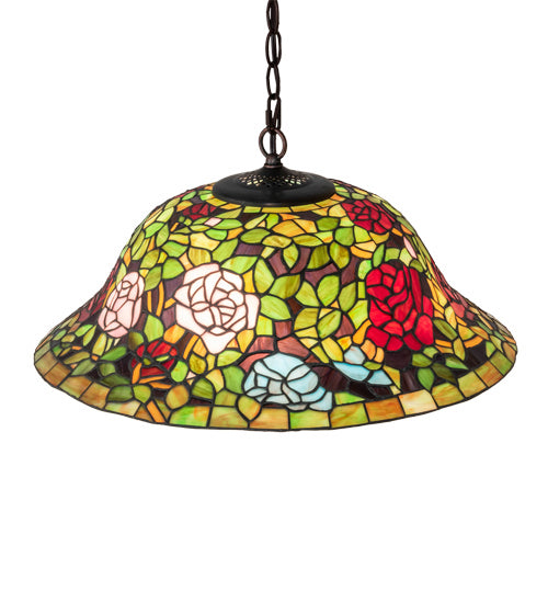 Three Light Pendant from the Tiffany Rosebush collection in Mahogany Bronze finish