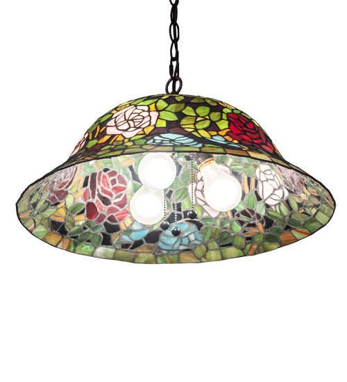 Three Light Pendant from the Tiffany Rosebush collection in Mahogany Bronze finish