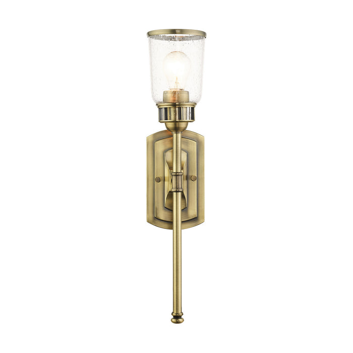 One Light Wall Sconce from the Lawrenceville collection in Antique Brass finish