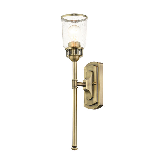 One Light Wall Sconce from the Lawrenceville collection in Antique Brass finish