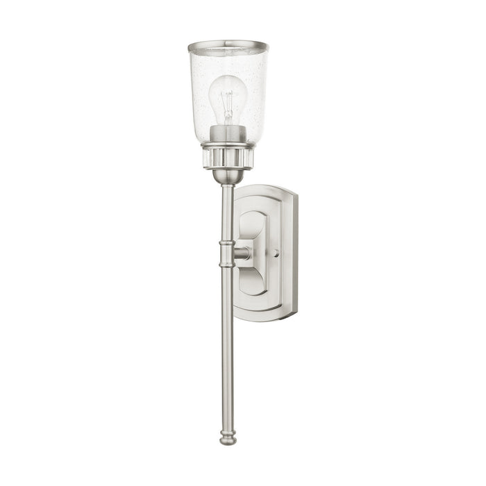 One Light Wall Sconce from the Lawrenceville collection in Brushed Nickel finish