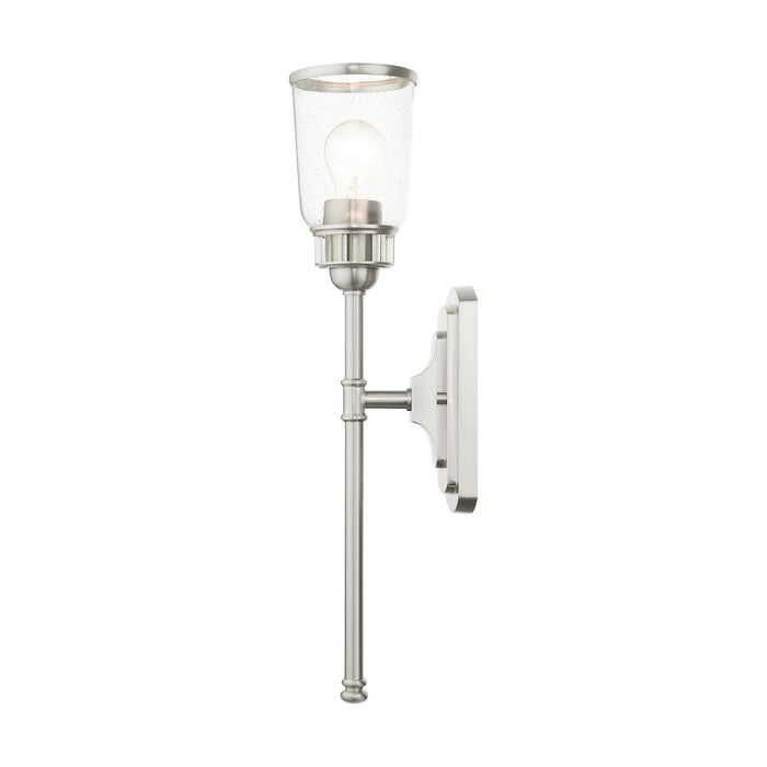 One Light Wall Sconce from the Lawrenceville collection in Brushed Nickel finish