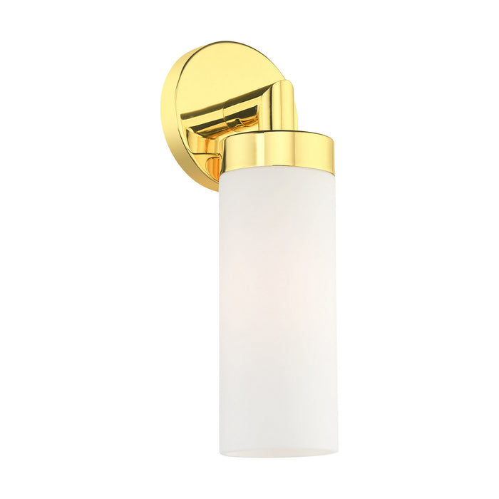 One Light Wall Sconce from the Aero collection in Polished Brass finish