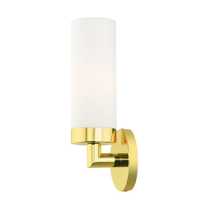 One Light Wall Sconce from the Aero collection in Polished Brass finish