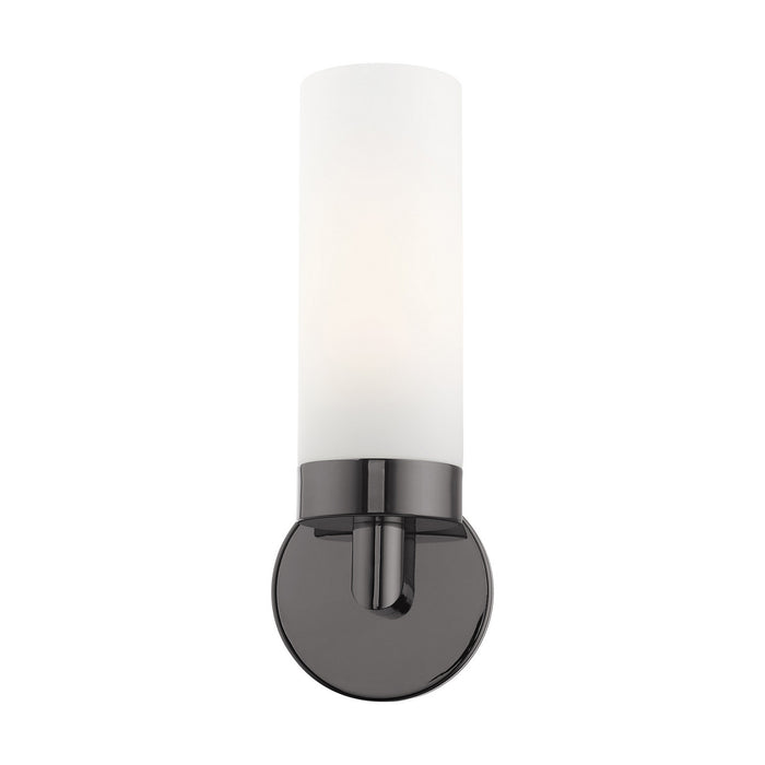 One Light Wall Sconce from the Aero collection in Black Chrome finish