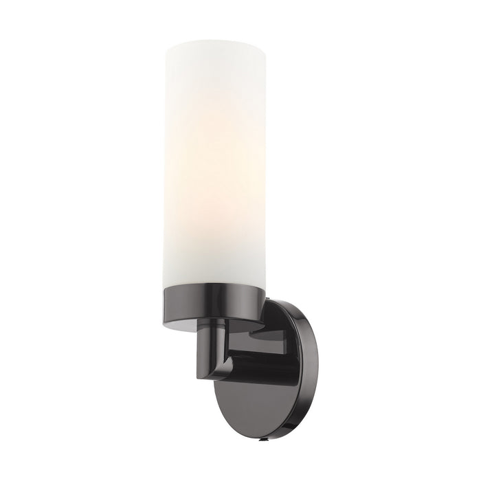 One Light Wall Sconce from the Aero collection in Black Chrome finish