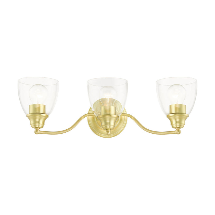 Three Light Vanity from the Montgomery collection in Satin Brass finish