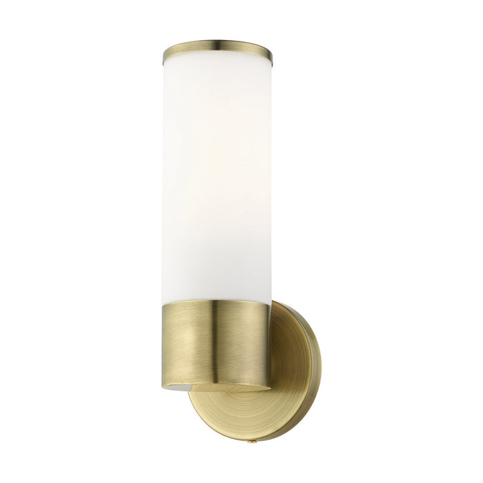 One Light Wall Sconce from the Lindale collection in Antique Brass finish