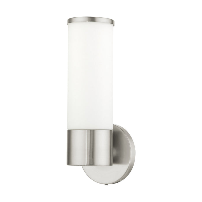 One Light Wall Sconce from the Lindale collection in Brushed Nickel finish