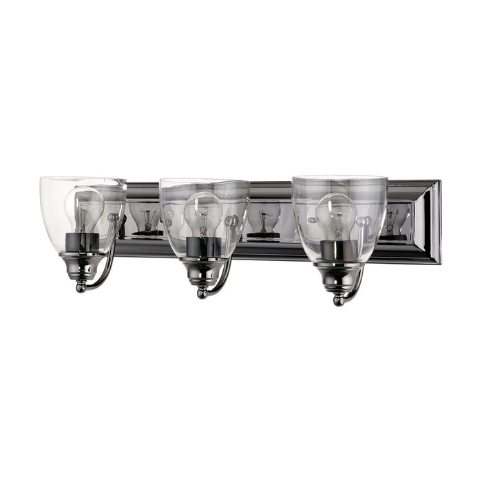 Three Light Vanity from the Birmingham collection in Black Chrome finish