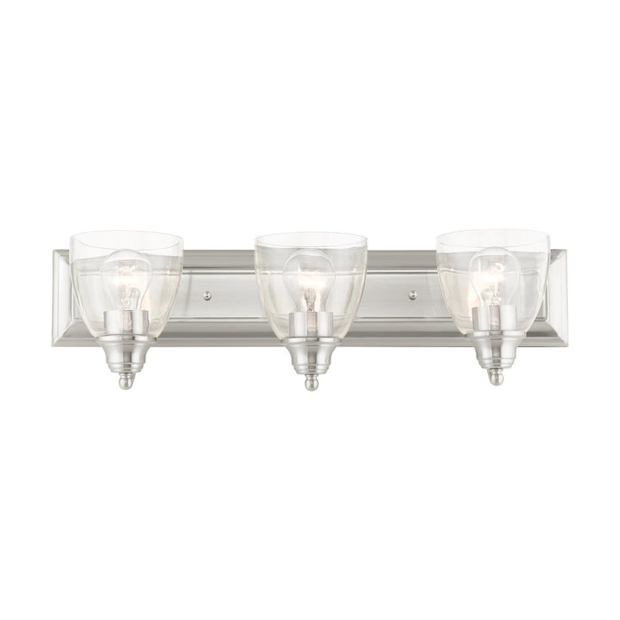 Three Light Vanity from the Birmingham collection in Brushed Nickel finish