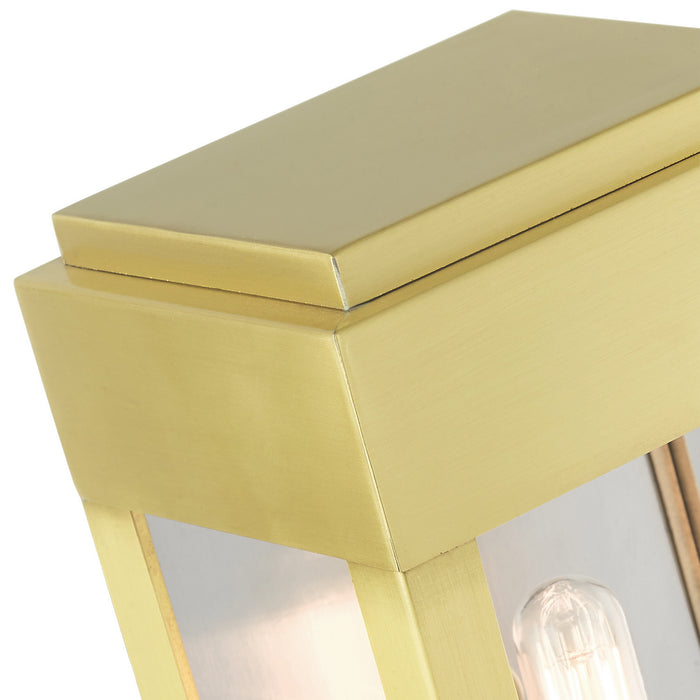 One Light Outdoor Wall Lantern from the York collection in Satin Brass finish