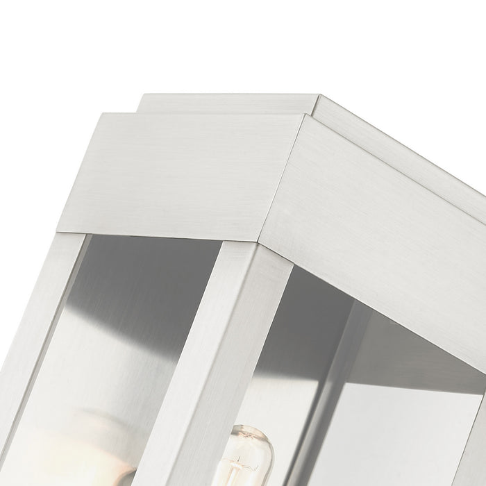 One Light Outdoor Wall Lantern from the York collection in Brushed Nickel finish