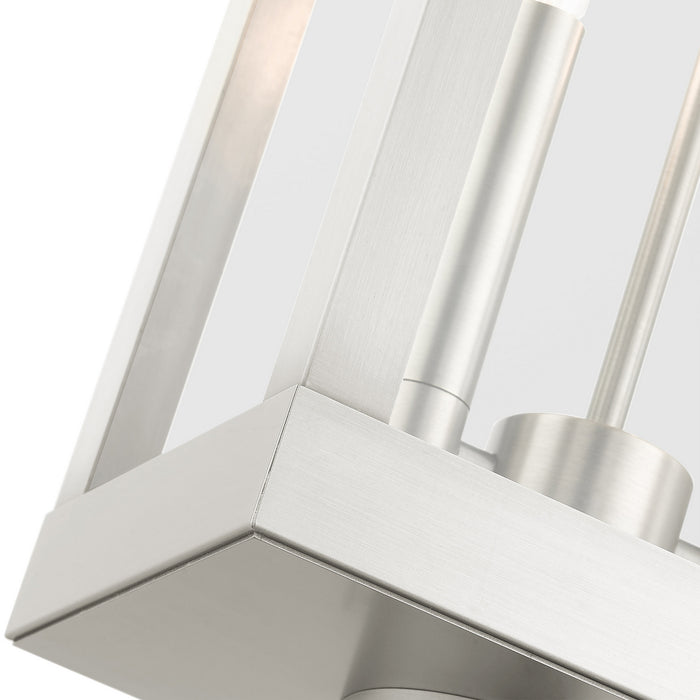 Two Light Outdoor Post Top Lantern from the York collection in Brushed Nickel finish