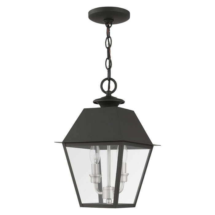 Two Light Outdoor Pendant from the Mansfield collection in Black finish