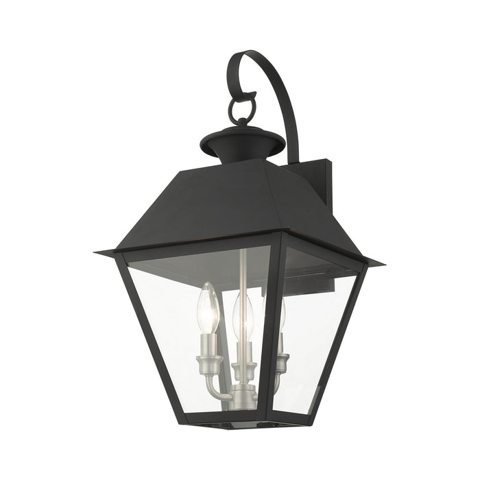 Three Light Outdoor Wall Lantern from the Mansfield collection in Black finish