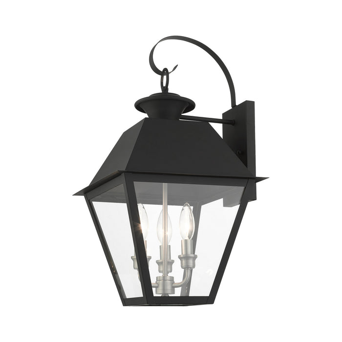 Three Light Outdoor Wall Lantern from the Mansfield collection in Black finish