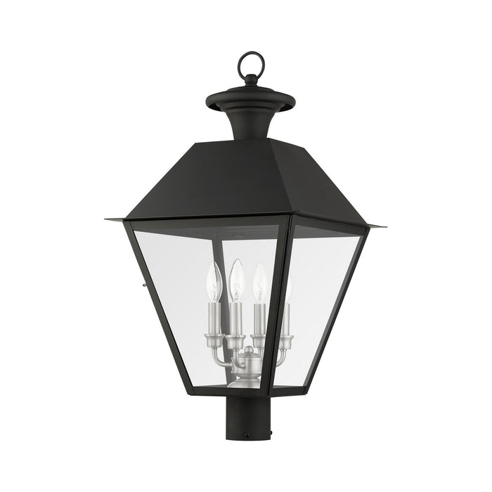 Four Light Outdoor Post Top Lantern from the Mansfield collection in Black finish