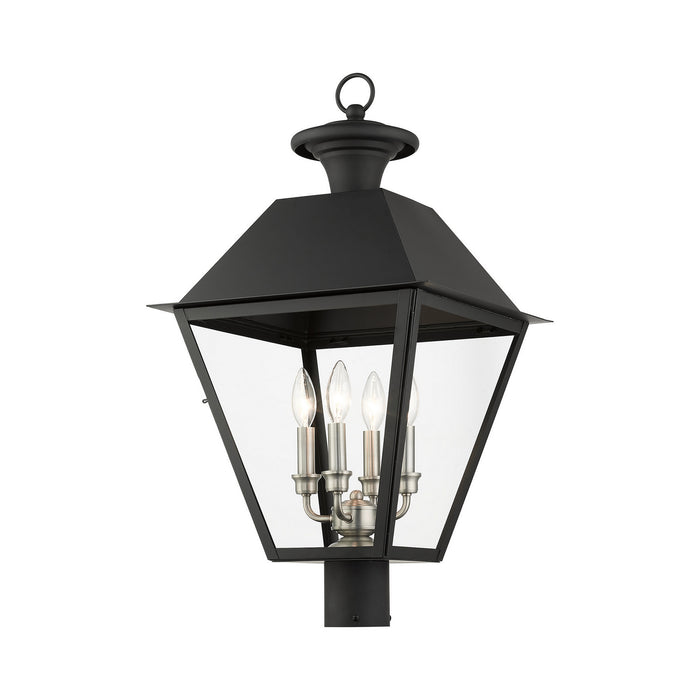 Four Light Outdoor Post Top Lantern from the Mansfield collection in Black finish
