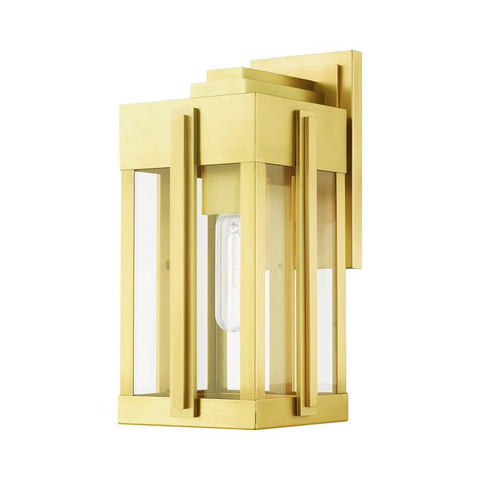 One Light Outdoor Wall Lantern from the Lexington collection in Natural Brass finish