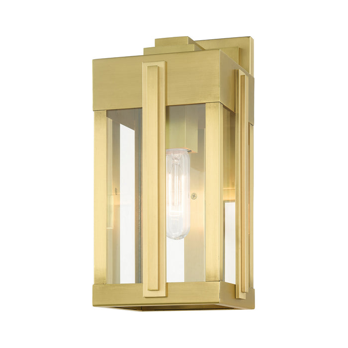 One Light Outdoor Wall Lantern from the Lexington collection in Natural Brass finish