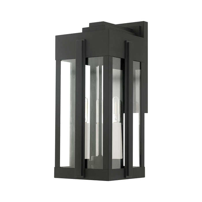Three Light Outdoor Wall Lantern from the Lexington collection in Black finish