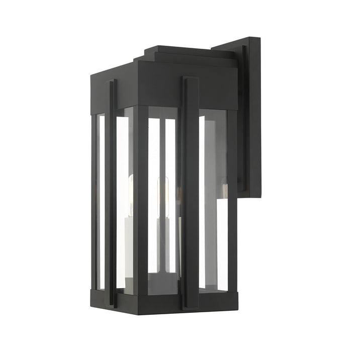 Three Light Outdoor Wall Lantern from the Lexington collection in Black finish