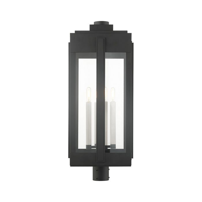 Four Light Outdoor Post Top Lantern from the Lexington collection in Black finish