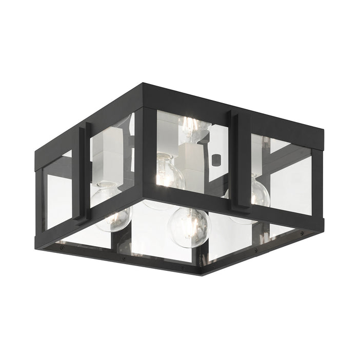 Four Light Outdoor Flush Mount from the Lexington collection in Black finish