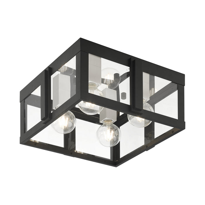Four Light Outdoor Flush Mount from the Lexington collection in Black finish