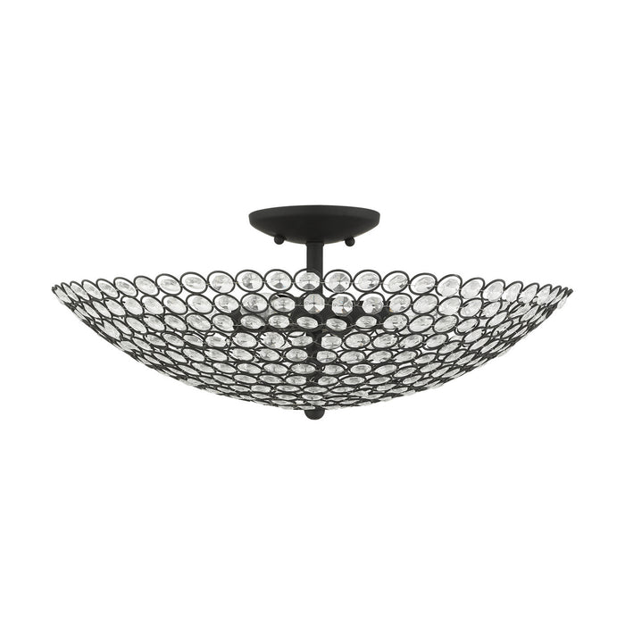 Four Light Semi Flush Mount from the Cassandra collection in Black finish