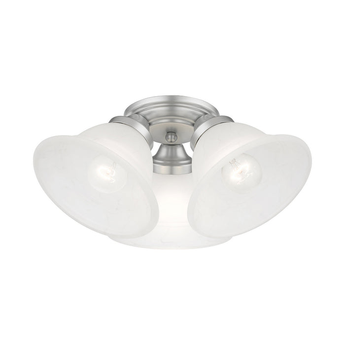Three Light Flush Mount from the Wynnewood collection in Painted Satin Nickel finish