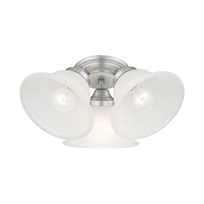 Three Light Flush Mount from the Wynnewood collection in Painted Satin Nickel finish