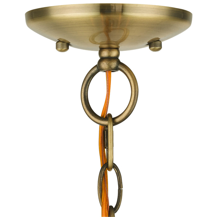 Five Light Chandelier from the Aria collection in Antique Brass finish