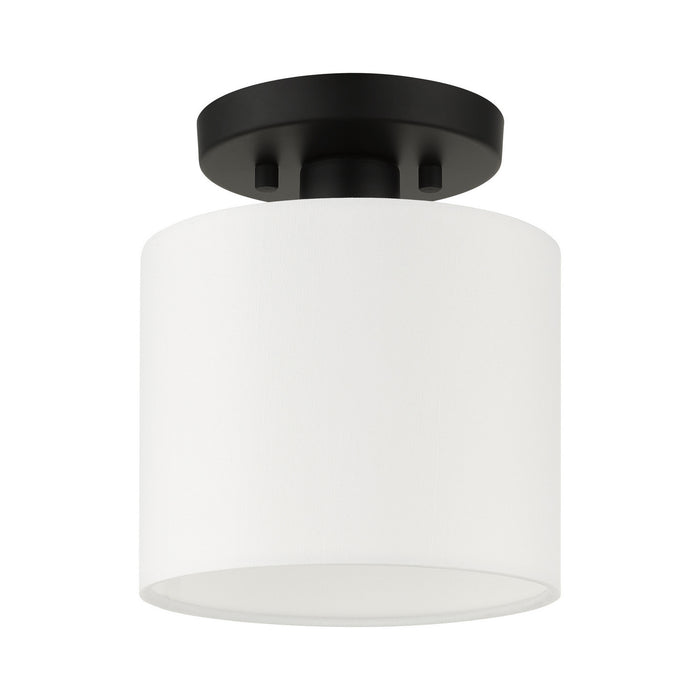 One Light Semi Flush Mount from the Meridian collection in Black finish