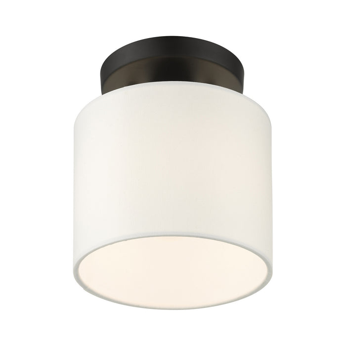 One Light Semi Flush Mount from the Meridian collection in Black finish