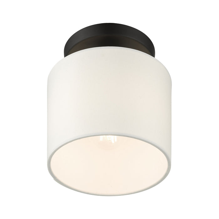 One Light Semi Flush Mount from the Meridian collection in Black finish